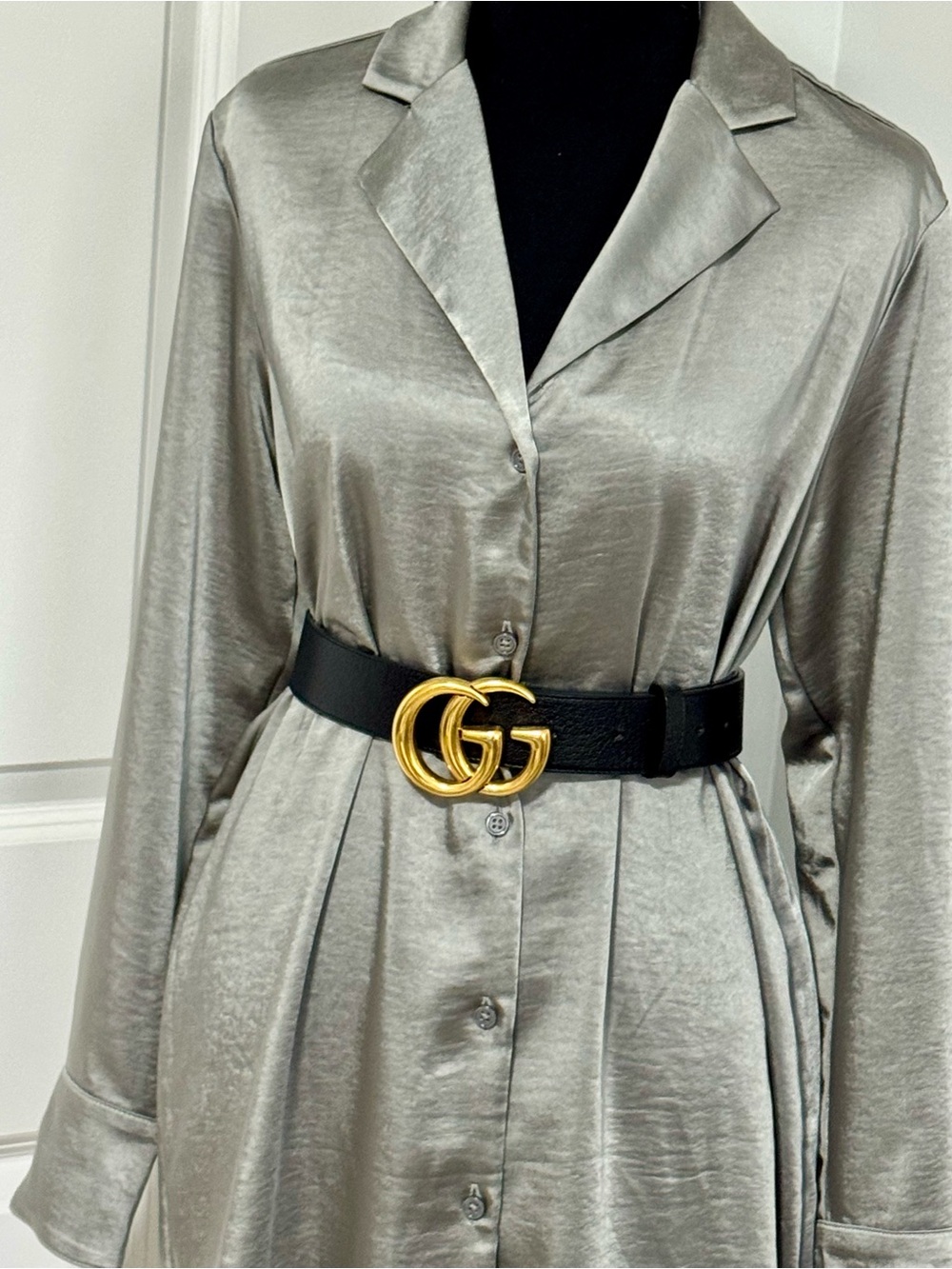 Banana Republic Silver Button-Up Dress